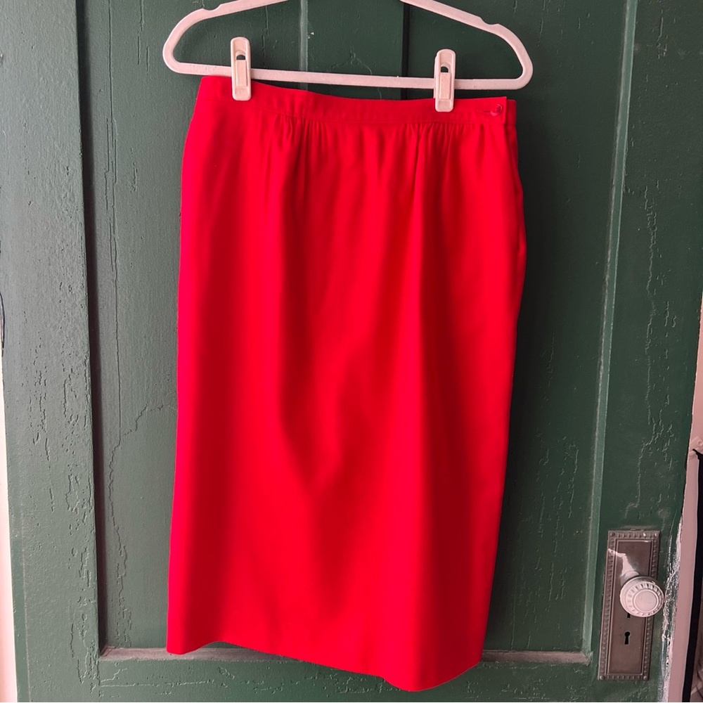 Vintage Pendleton Wool Pencil Skirt - EUC - Size 10 - Lined - Made In USA - red
